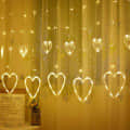 Curtain Heart String Lights(Warm Yellow) - front_view