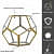 Gold Glass Geometric Terrarium PentagonPlanter - rear_view