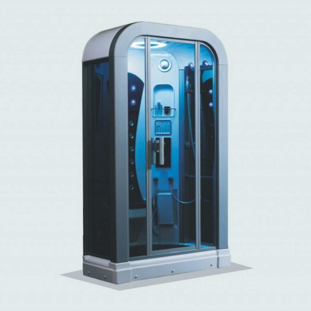 Luxury Grey Bath Cubicle with Thermostatic Function and Variable Lights - photo