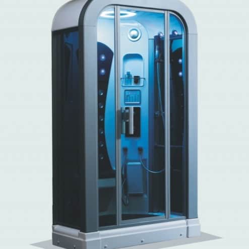 Luxury Grey Bath Cubicle with Thermostatic Function and Variable Lights - rear_view