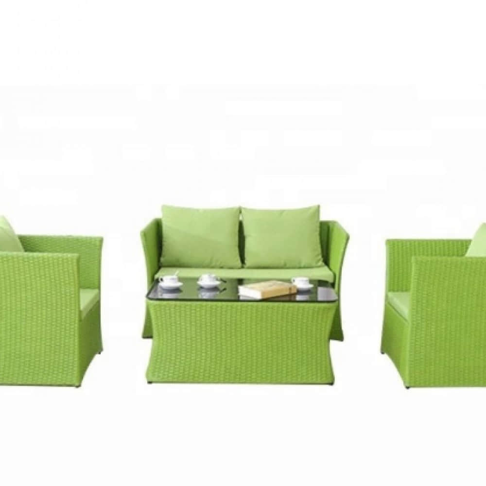 Wicker Outdoor 4 Seater Sofa Set with Centre Table - photo