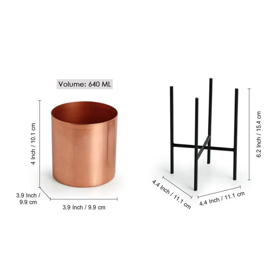 Copper pote for Plants. - rear_view