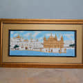 Beautiful Golden Temple painting Wall Art Decor With Golden Frame - photo
