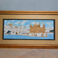 Beautiful Golden Temple painting Wall Art Decor With Golden Frame - front_view
