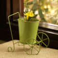 Home Decor 'Plant On Wheels' Table and Floor Decorative Metal Flower Planter Pot - photo