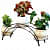 Home Decor Metal 3 Pot Holder Planter Stand, Black, L- 66 cm, Width- 24 cm , Height- 36 cm - photo