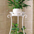Home Decor Metal Tall Plant Stand, White, 11.4 x 9.6 x 24.4 inches, 1 Piece - front_view