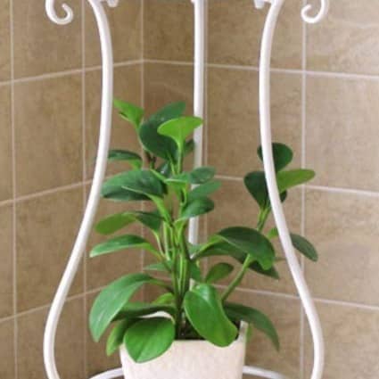 Home Decor Metal Tall Plant Stand, White, 11.4 x 9.6 x 24.4 inches, 1 Piece