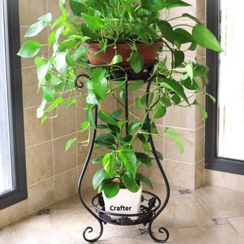 Home Decor Metal Tall Plant Stand, White, 11.4 x 9.6 x 24.4 inches, 1 Piece
