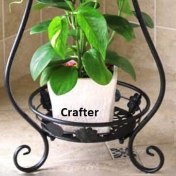 Home Decor Metal Tall Plant Stand, White, 11.4 x 9.6 x 24.4 inches, 1 Piece - front_view