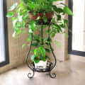 Home Decor Metal Tall Plant Stand, White, 11.4 x 9.6 x 24.4 inches, 1 Piece - left_view