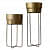 Home Decor Golden Centuria Metal Plant Pot Set | Indoor Round Planter with Metal Stand (Set of 2) - photo
