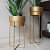 Home Decor Golden Centuria Metal Plant Pot Set | Indoor Round Planter with Metal Stand (Set of 2) - top_view