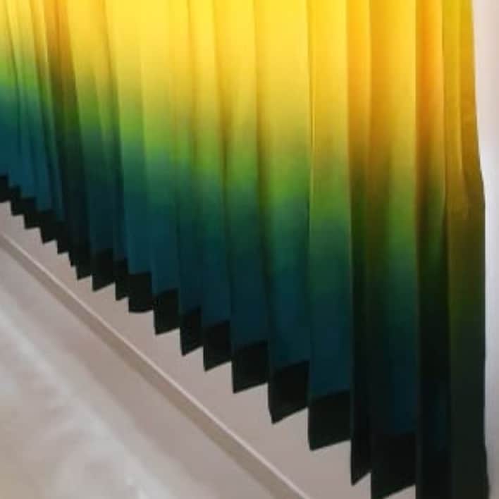 Lemon Green Tie & Diy Curtains - rear_view
