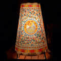Leather Hand Painted Lamp Shade - front_view