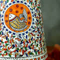 Leather Hand Painted Lamp Shade - top_view