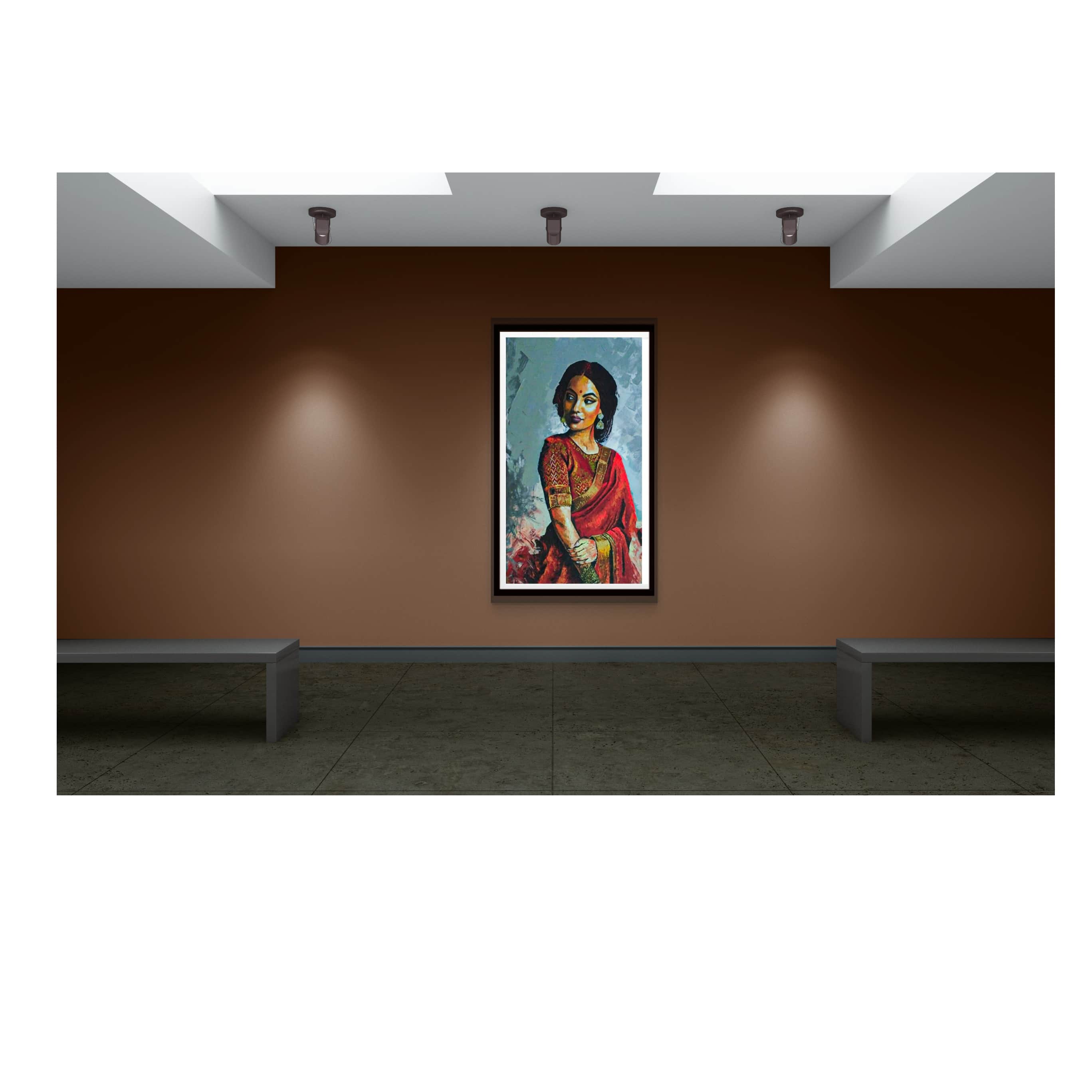 Lady wall painting - rear_view