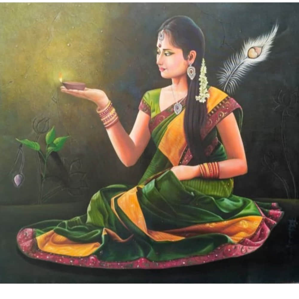 Eternal love of a Lady in a painting - photo