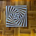 Metal wall Art squre hozo - front_view