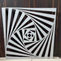 Metal wall Art squre hozo - rear_view