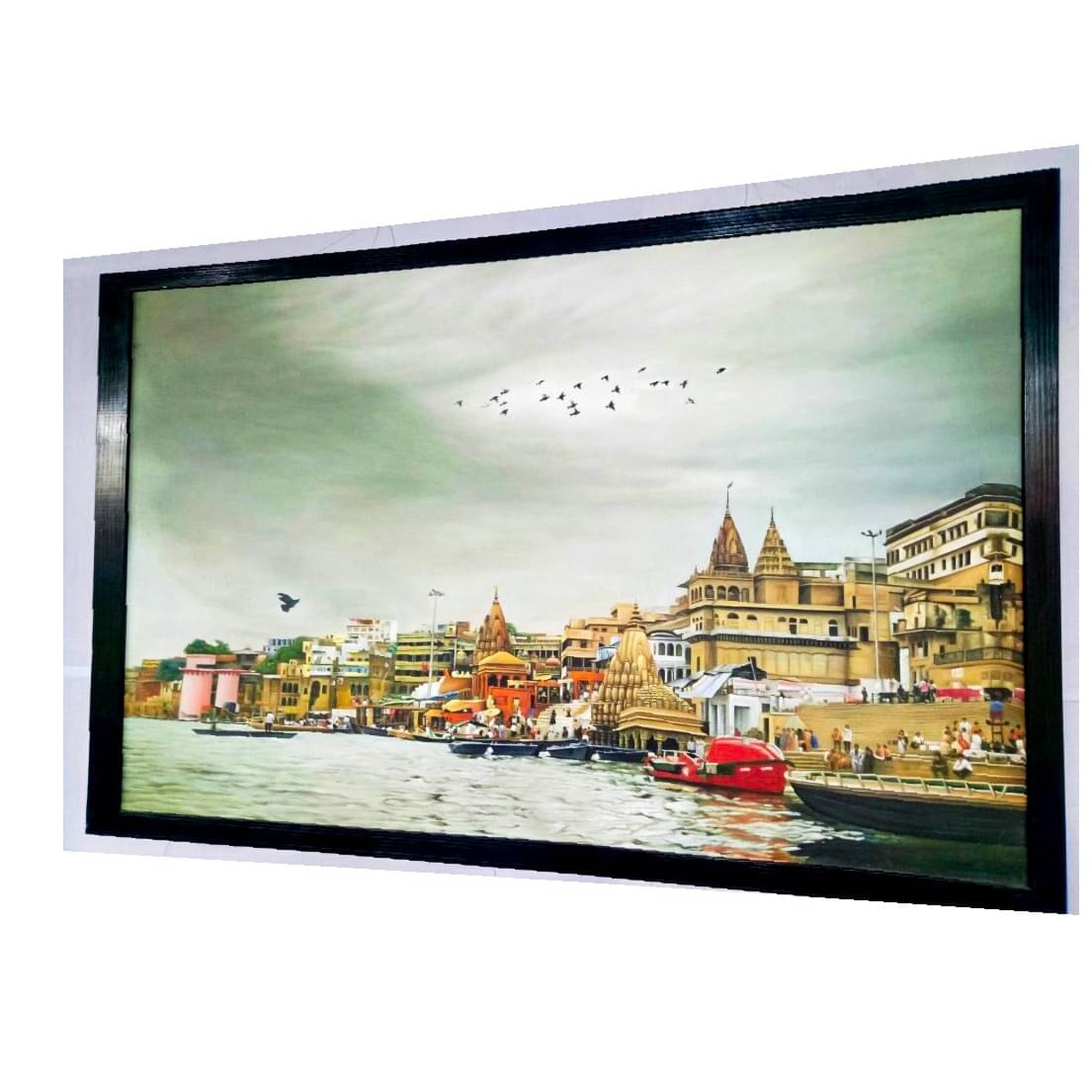 Real Banaras Ghat Handmade Painting