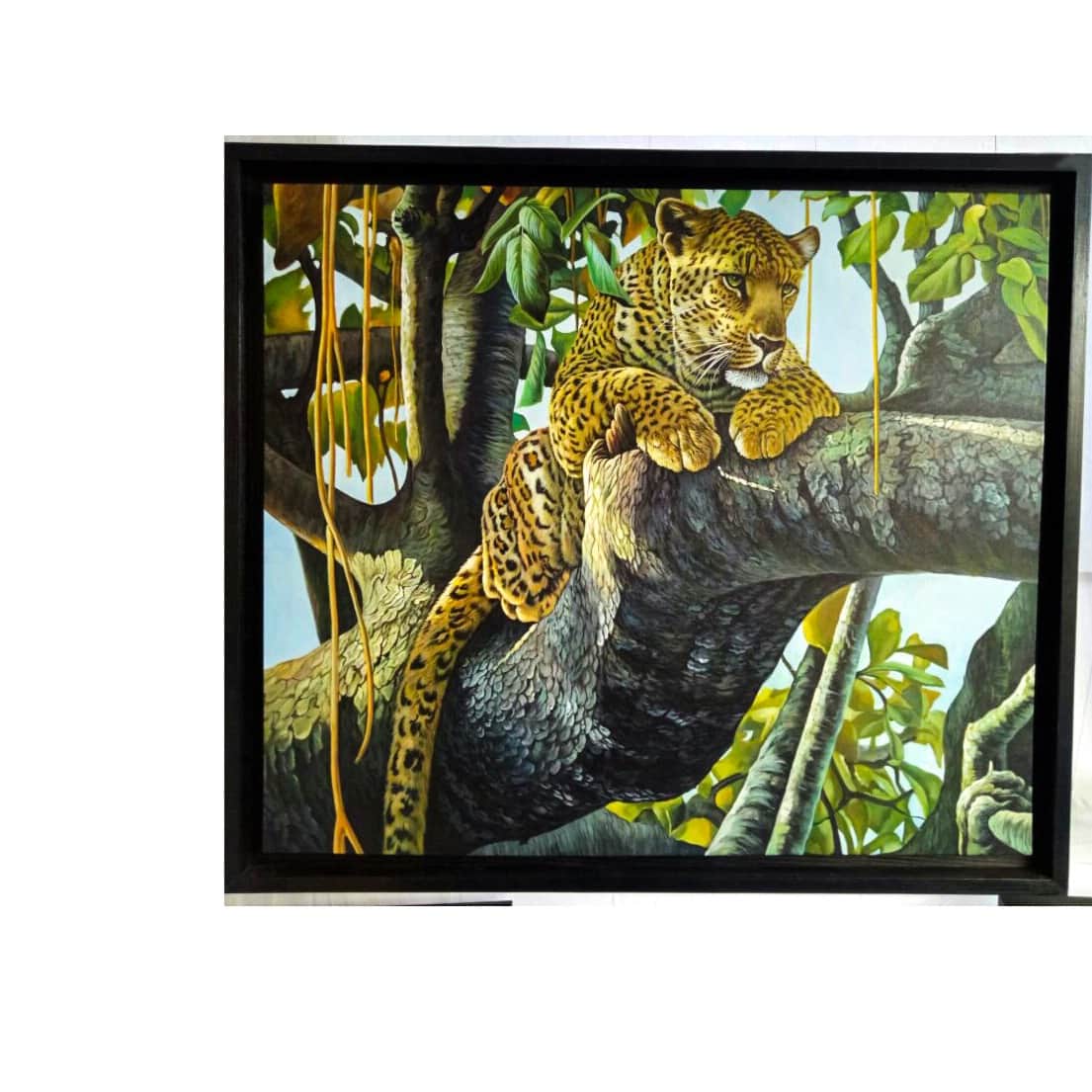 The Royal LEOPARD Sitting in a Tree painting - rear_view