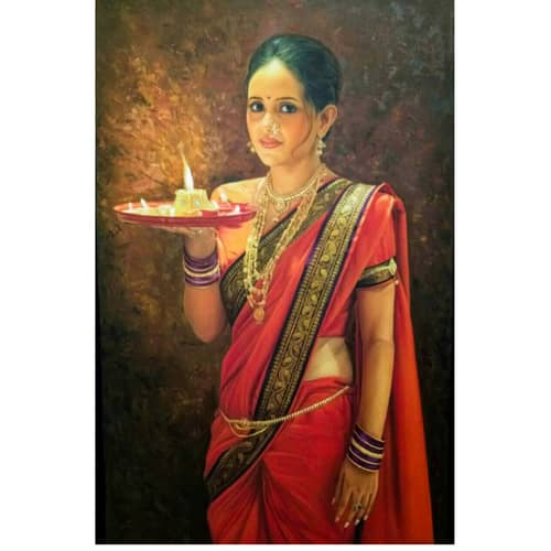 Prosperity Indian lady painting