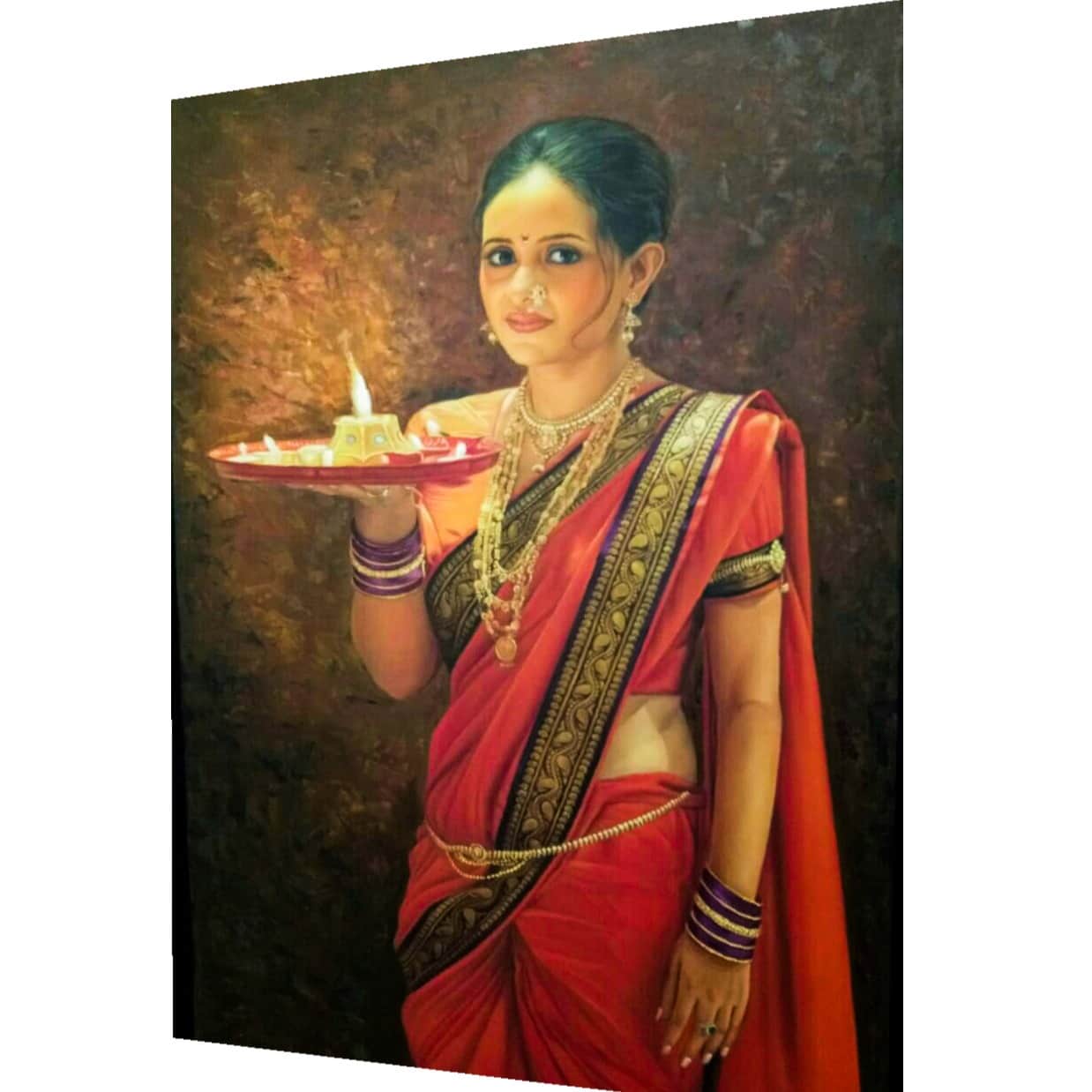 Prosperity Indian lady painting - front_view