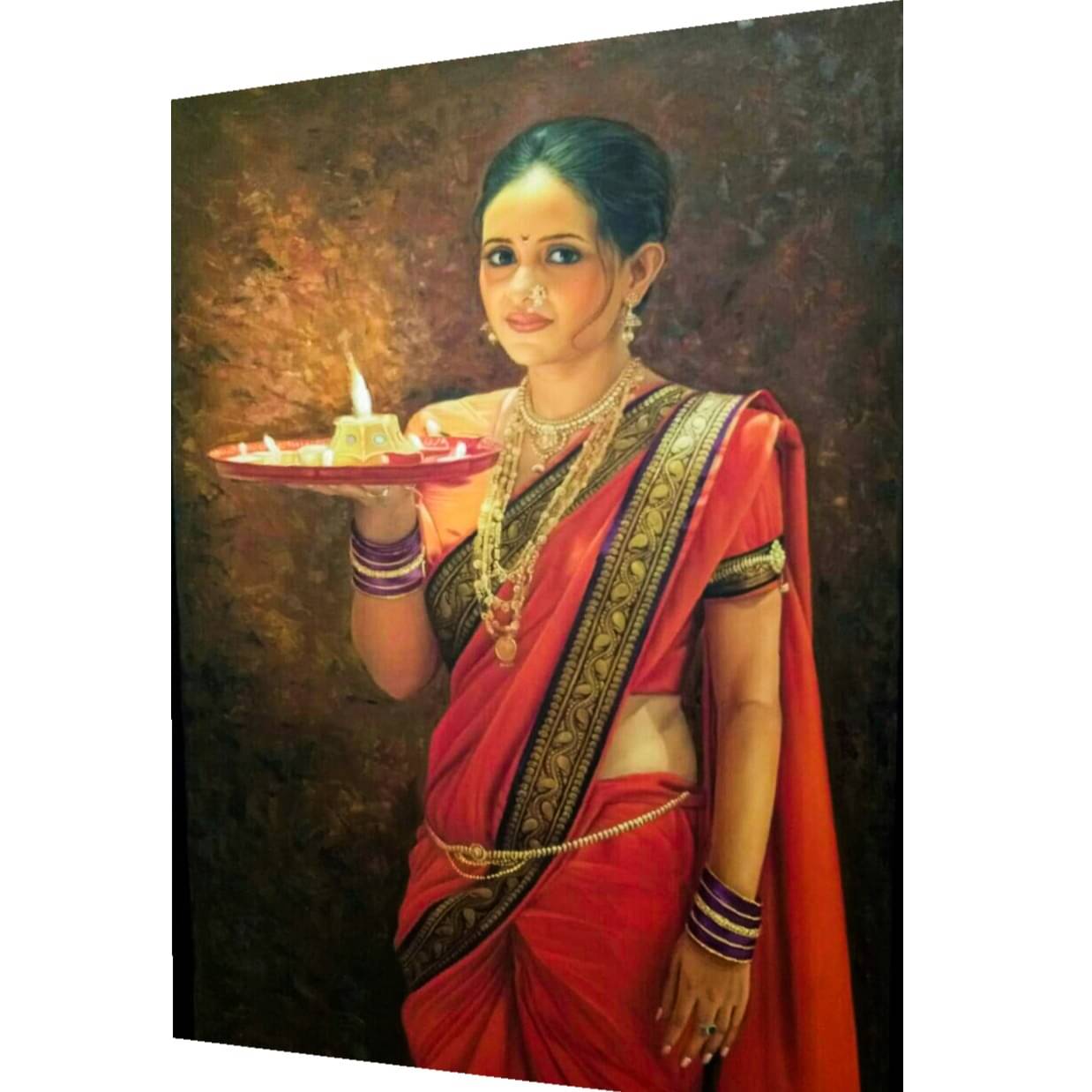 Prosperity Indian lady painting