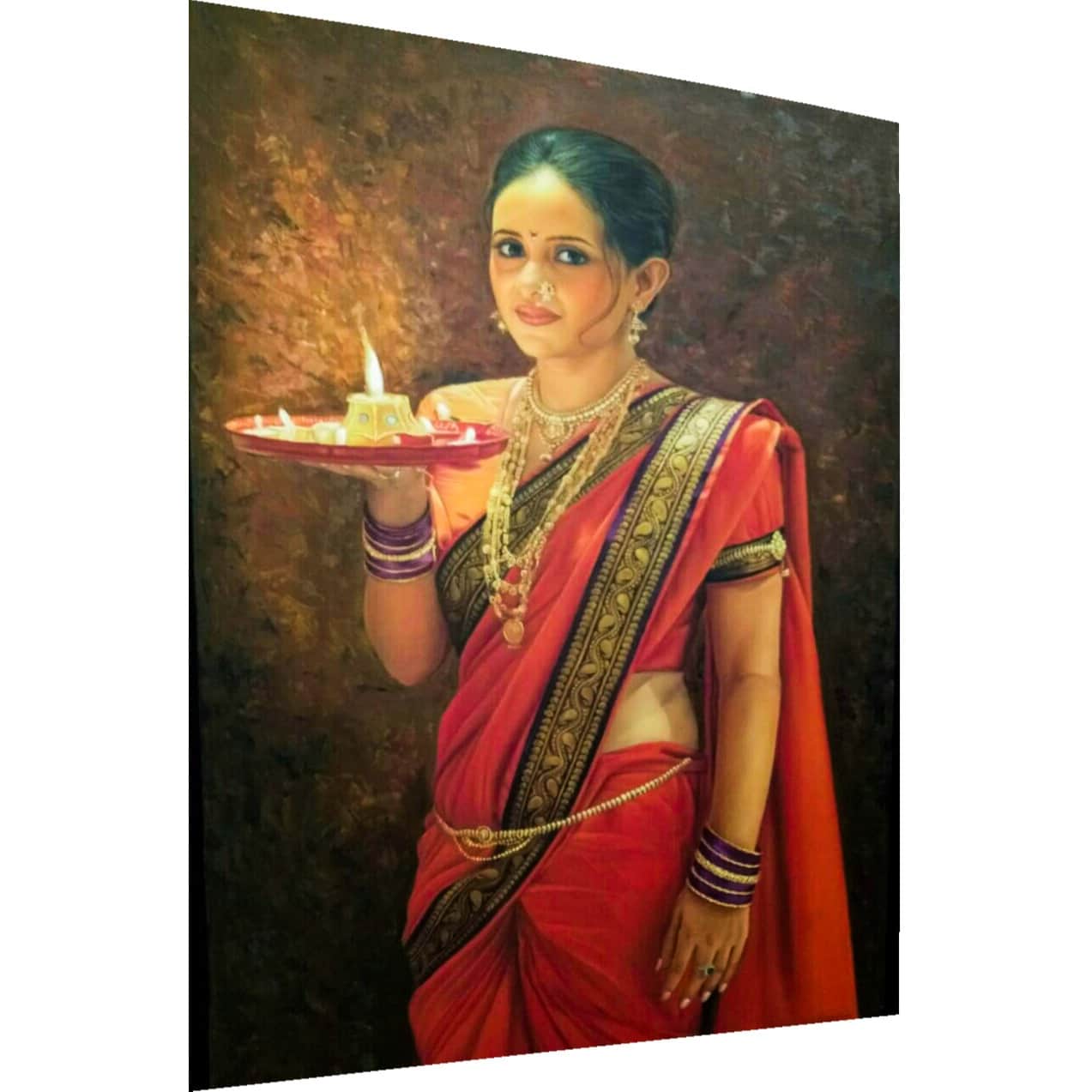 Prosperity Indian lady painting - top_view