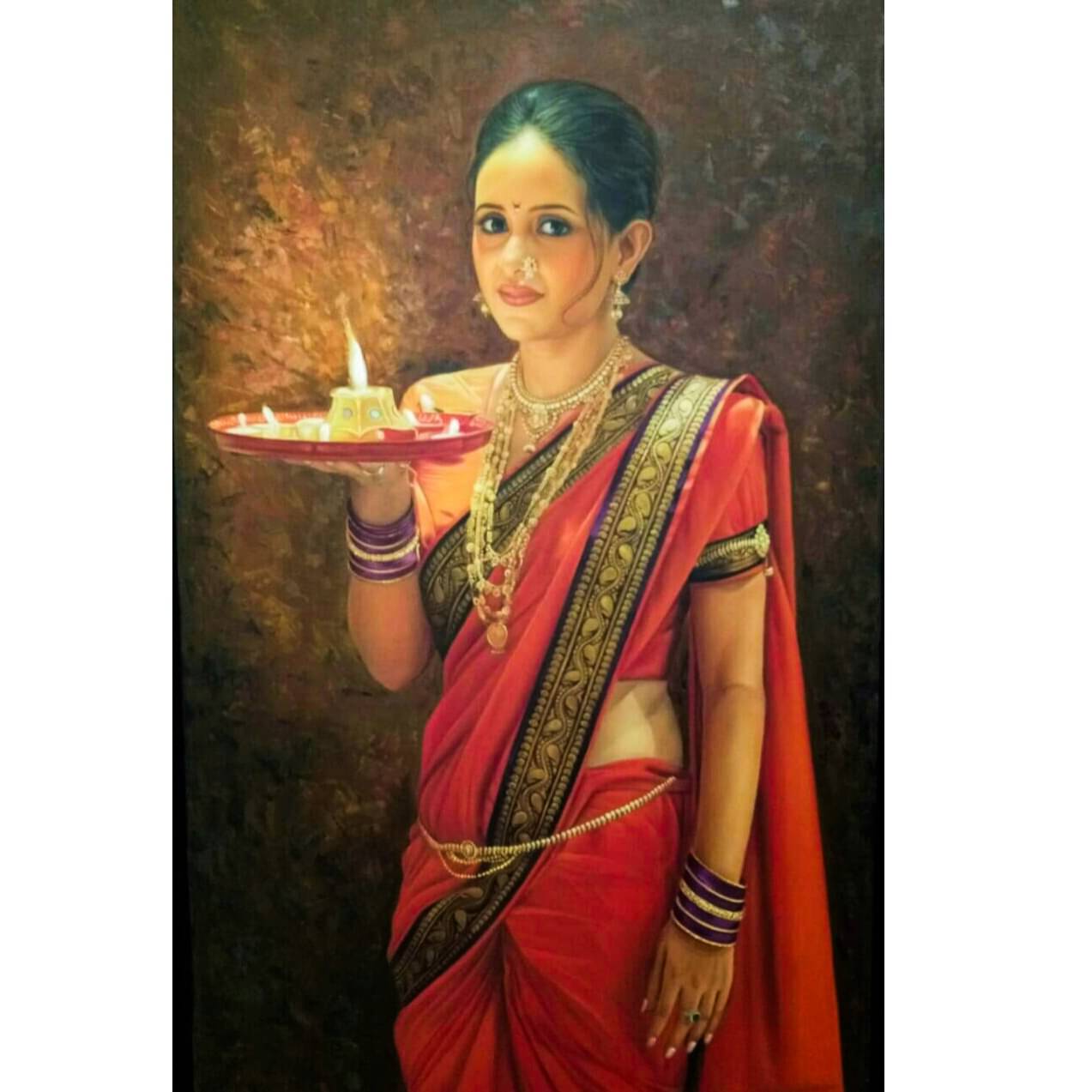 Prosperity Indian lady painting