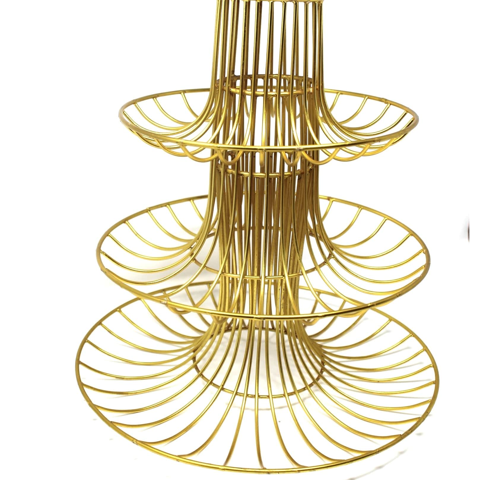 Tuxédo 3-Tier Fruit Basket Steel Fruit & Vegetable Basket, Fruit Storage Basket, Countertop for Kitchen, Vegetable Fruit Basket Bowl Metal Wire Basket, Gold Medium - top_view