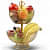 Tuxédo Duplex Fruit Basket Steel Fruit & Vegetable Basket, Fruit Storage Basket, Countertop for Kitchen, Vegetable Fruit Basket Bowl Metal Wire Basket, Gold Medium - front_view