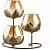 Tuxédo 3pc Gold Glass Candle Holders - 3- Candlesticks Holders Gold Glass Candle for Home Decoration Dinning Table Decoration Candle Wedding Holiday Décor - top_view