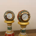Marble Meenakari Handicraft Pillar Watch (Pack of 1) - top_view