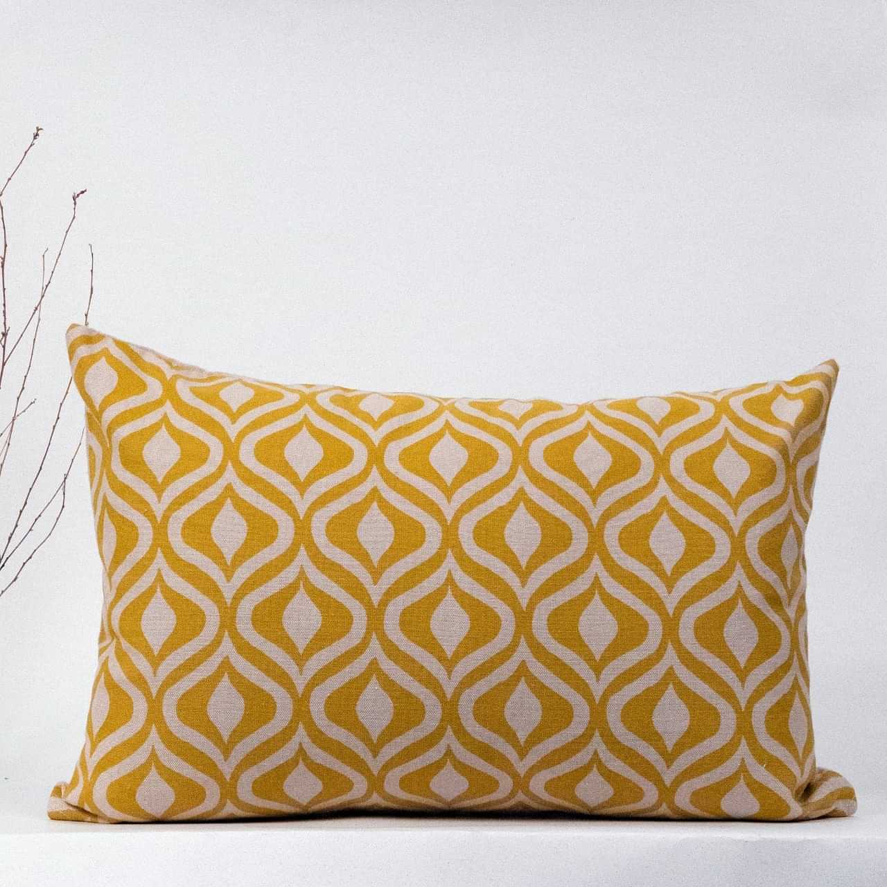 Mustard Fern Lumbar Cushion Cover (13x19) - photo