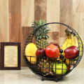 Tuxédo Half Moon Fruit Basket, Fruit Storage Basket, Countertop for Kitchen, Bread Vegetable Fruit Basket Bowl Metal Wire Basket, Black Medium - left_view
