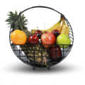 Tuxédo Half Moon Fruit Basket, Fruit Storage Basket, Countertop for Kitchen, Bread Vegetable Fruit Basket Bowl Metal Wire Basket, Black Medium - right_view