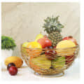 Tuxédo Twisted Fruit Basket Gold, Fruit Storage Basket, Countertop for Kitchen, Bread Vegetable Fruit Basket Bowl Metal Wire Basket, Gold Medium - left_view