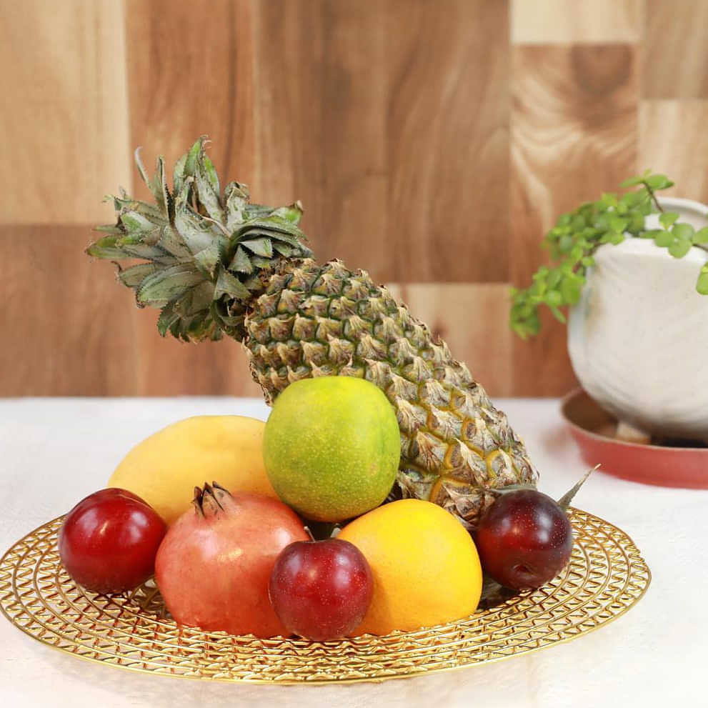Tuxédo Flat Fruit Steel Basket - photo