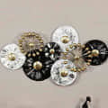 Abstract Round Plates Metal Wall Hanging Decor - photo