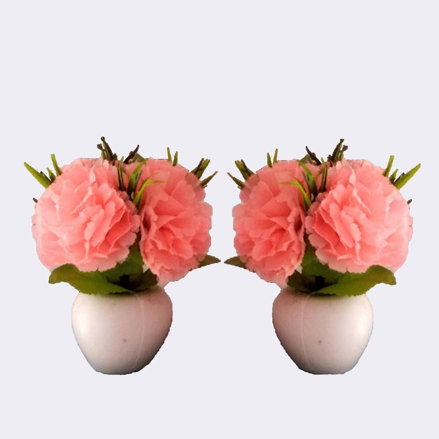 Artificial Triple Flower Plant for Home Decoration (Peech)