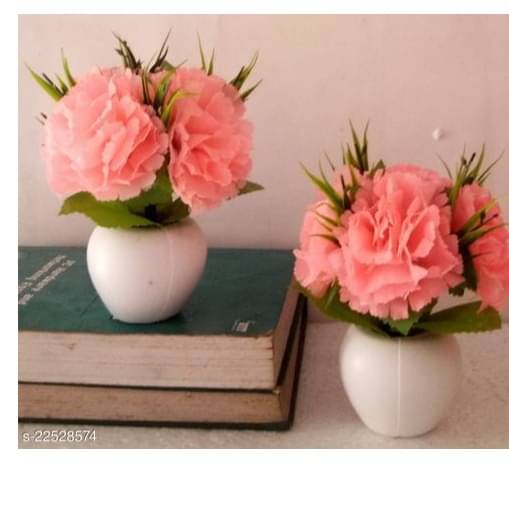 Artificial Triple Flower Plant for Home Decoration (Peech)