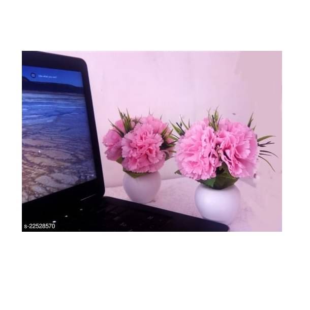 Artificial Triple Flower Plant for Home Decoration (Pink)