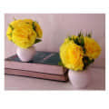 Artificial Triple Flower Plant for Home Decoration (Yellow) - photo