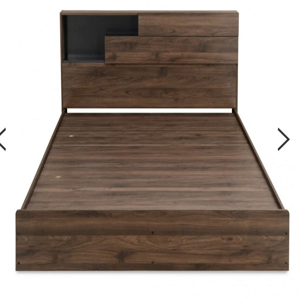 Wooden King Size Bed With Headboard Storage - photo