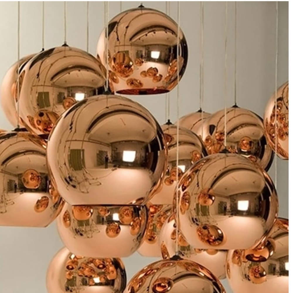 Electroplated Glass Globe Pendant Hanging Lights - photo