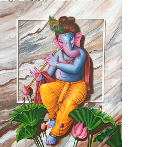 Ganesha Flute Wall Art