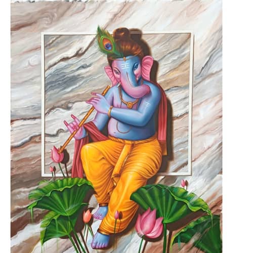 Ganesha Flute Wall Art