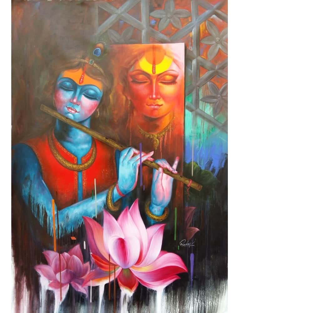 Radha Krishna Wall Art - top_view